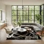 Contemporary carpets - Orbit of Expression Black Ivory Modern Handmade Area Rug - NUZRAT CARPET EMPORIOUM