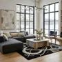 Contemporary carpets - Orbit of Expression Black Ivory Modern Handmade Area Rug - NUZRAT CARPET EMPORIOUM