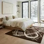 Contemporary carpets - Orbit of Expression Dark Brown Ivory Modern Handmade Area Rug - NUZRAT CARPET EMPORIOUM