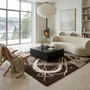 Contemporary carpets - Orbit of Expression Dark Brown Ivory Modern Handmade Area Rug - NUZRAT CARPET EMPORIOUM