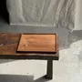 Trays - Rectangular solid teak tray with carved edges 33x24 - OFFICE OBJETS