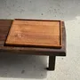 Trays - Rectangular solid teak tray with carved edges 33x24 - OFFICE OBJETS