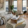 Contemporary carpets - Modern Botanica Leaf Rug — Sage Harvest Area Rug - NUZRAT CARPET EMPORIOUM