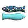 Parfums d'intérieur - Boîte de 2 poissons en coton à la lavande - Strawberry Thief Turquoise - LIME TREE DESIGN