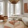 Contemporary carpets - Modern Botanica Leaf Rug — Desert sand Area Rug - NUZRAT CARPET EMPORIOUM