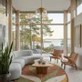 Contemporary carpets - Modern Botanica Leaf Rug — Earthen Harvest Area Rug - NUZRAT CARPET EMPORIOUM