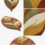 Contemporary carpets - Modern Botanica Leaf Rug — Earthen Harvest Area Rug - NUZRAT CARPET EMPORIOUM