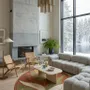 Contemporary carpets - Modern Botanica Leaf Rug — Earthen Harvest Area Rug - NUZRAT CARPET EMPORIOUM