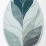 Contemporary carpets - Modern Botanica Leaf Rug — Ethereal Ocean Area Rug - NUZRAT CARPET EMPORIOUM