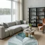 Contemporary carpets - Modern Botanica Leaf Rug — Ethereal Ocean Area Rug - NUZRAT CARPET EMPORIOUM