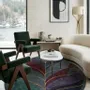 Contemporary carpets - Modern Botanica Leaf Rug — Midnight Forest Area Rug - NUZRAT CARPET EMPORIOUM