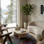 Contemporary carpets - Modern Botanica Leaf Rug — Midnight Forest Area Rug - NUZRAT CARPET EMPORIOUM