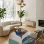 Contemporary carpets - Modern Botanica Leaf Rug — Twilight Flora Area Rug - NUZRAT CARPET EMPORIOUM