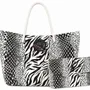 Sacs et cabas - Beach Bag Medium Animalier Black&White - BEACH VIBES
