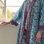Sleepwear - Long Kimono Robe Teal Mitsi - Made with Liberty Fabric - LIME TREE DESIGN
