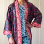 Sleepwear - Long Kimono Robe Ciara Fuchsia - Made with Liberty Fabric - LIME TREE DESIGN