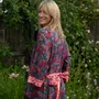 Sleepwear - Long Kimono Robe Ciara Fuchsia - Made with Liberty Fabric - LIME TREE DESIGN