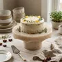 Flatware - Resin Cake Stand | Handmade Pedestal Dessert Display | Vanilla - CASA AMAROSA