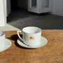Decorative objects - Pair of white ADP France porcelain cups with floral pattern - OFFICE OBJETS