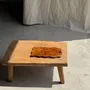 Platter and bowls - Rectangular solid teak board with wavy openwork edges 37x17 - OFFICE OBJETS