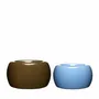Pottery - Maru Pots Small Blue/Brown (set of 2) - HÜBSCH