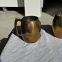 Mugs - Indian gold metal mug inlaid with stones H11 D7 - OFFICE OBJETS