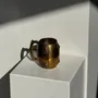 Mugs - Indian gold metal mug inlaid with stones H11 D7 - OFFICE OBJETS