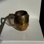 Mugs - Indian gold metal mug inlaid with stones H11 D7 - OFFICE OBJETS