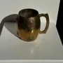 Mugs - Indian gold metal mug inlaid with stones H11 D7 - OFFICE OBJETS