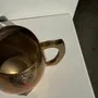 Mugs - Indian gold metal mug inlaid with stones H11 D7 - OFFICE OBJETS