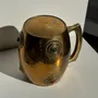 Mugs - Indian gold metal mug inlaid with stones H11 D7 - OFFICE OBJETS