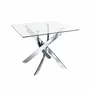 Dining Tables - Square tempered glass and chrome steel dining table - ANGEL CERDÁ