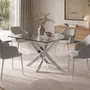 Dining Tables - Square tempered glass and chrome steel dining table - ANGEL CERDÁ