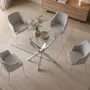 Dining Tables - Square tempered glass and chrome steel dining table - ANGEL CERDÁ
