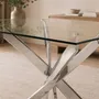 Dining Tables - Square tempered glass and chrome steel dining table - ANGEL CERDÁ