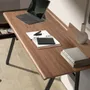 Bureaux - Bureau en noyer et fibre de verre couleur gris foncé métal - ANGEL CERDÁ