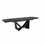 Dining Tables - Extendable barrel oval dining table in black glass, steel, dark grey fiberglass and metal - ANGEL CERDÁ