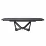 Dining Tables - Extendable barrel oval dining table in black glass, steel, dark grey fiberglass and metal - ANGEL CERDÁ