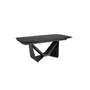 Dining Tables - Extendable barrel oval dining table in black glass, steel, dark grey fiberglass and metal - ANGEL CERDÁ