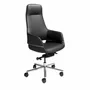 Chaises - Chaise de bureau pivotante en similicuir noir - ANGEL CERDÁ