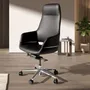 Chaises - Chaise de bureau pivotante en similicuir noir - ANGEL CERDÁ