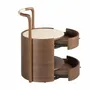 Night tables - Walnut bedside table with wooden top upholstered in cream leatherette - ANGEL CERDÁ