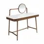 Bureaux - Bureau coiffeuse en noyer avec plateau en bois blanc et miroir - ANGEL CERDÁ
