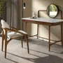 Bureaux - Bureau coiffeuse en noyer avec plateau en bois blanc et miroir - ANGEL CERDÁ