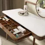 Bureaux - Bureau coiffeuse en noyer avec plateau en bois blanc et miroir - ANGEL CERDÁ