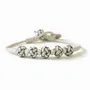 Bracelets - BRACELET WITH 5 WHITE KNOTS - SILVER AND OXIDIZED SILVER - HANDMADE - MEN & WOMEN - KARAWAN AUTHENTIC