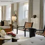 Fauteuils pour collectivités - Fauteuil Lounge Ginga assise en cuir Miel, pieds en chêne naturel - DUISTT