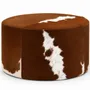 Assises pour bureau - Grand pouf circulaire en peau de vache - ECUIRA