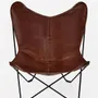 Armchairs - Butterfly leather armchair - ECUIRA
