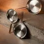 Frying pans - Bicentenary Brushed Stainless Steel Frying Pan with Copper-Finish Hand - CRISTEL